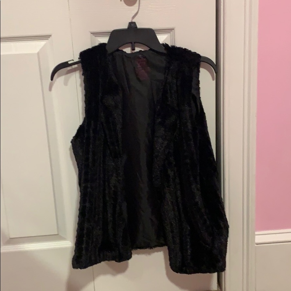 Faux fur blazer